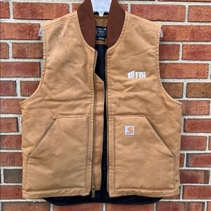 Carhartt Relaxed Fit Firm Duct Insulated Ribbed Collar Vest Embroidered Logo FBi
